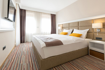 Fototapeta Interior of a luxury hotel bedroom obraz