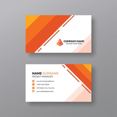 Naklejka premium Corporate business card template with orange details