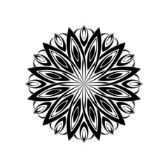Beautiful of mandala vector. Graphic design black on white backgraund. Design Print for textile, wallpaper, Backgraund, banner. Set 4 