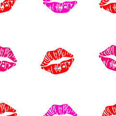 Pattern imprint of lipstick on an isolated background