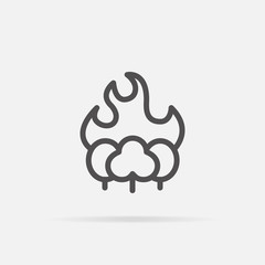 Forest fire icon in line style.
