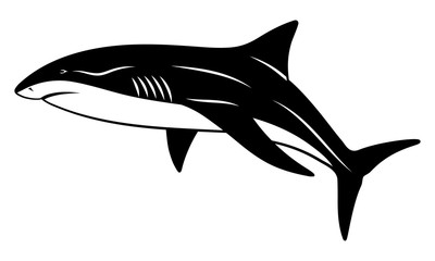 Obraz premium Vector shark in the form of a tattoo