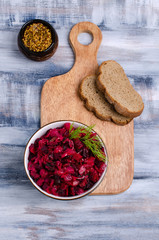 Traditional salad of boiled vegetables