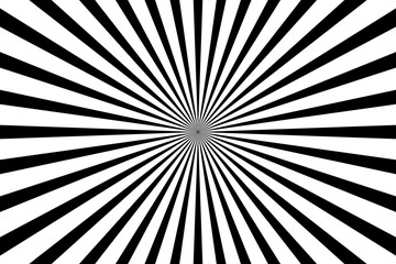 Vector simple black and white background. Stripes in retro pop art style