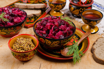Traditional salad of boiled vegetables