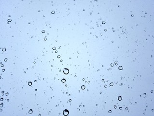 water drops on the glass