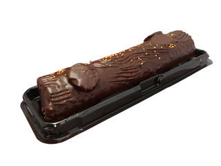 Yule log isolated over white