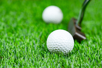 Golf ball on grass