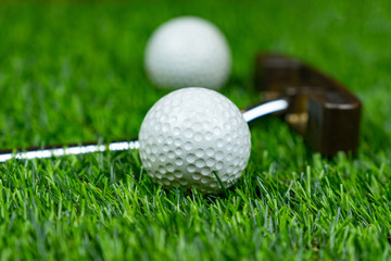 Golf ball on grass
