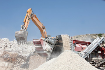 excavator on construction site