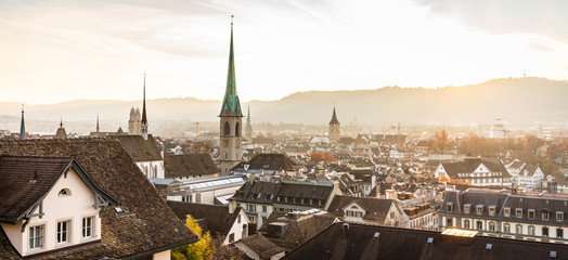 Fototapeta Zurich, Switzerland - view of the old town from ETH obraz