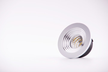 Led lamps lie on a white background. Theme energy saving in the house