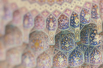 Fototapeta na wymiar Details of Mosque in Iran. Selective Focus.