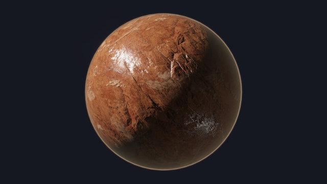 Planet isolated on dark background. 3D rendering.