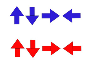 red and blue arrows