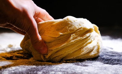 Kneading dough process.