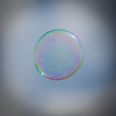 Soap bubble flying in the air