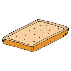 Toast icon. Vector illustration hot toast. Hand drawn fresh toast. Bread toast.