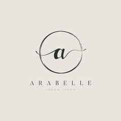Simple Elegant Letter A Logo With Circle Brush