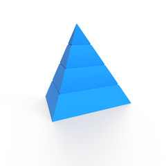 3D Illustration - Blue pyramide on white background