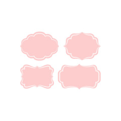 Pink vintage frame vector template. Border frame retro blank template