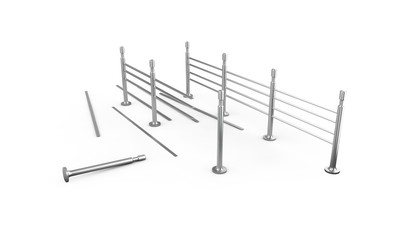 Crowd Barrier isolated on white. 3D illustration