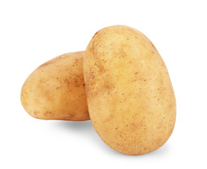 Fresh potato on white background