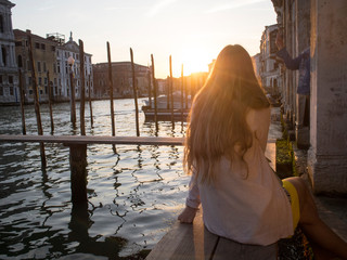 イタリアのベニスの夕暮れ