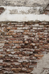 The Old and crack brick wall texture background.