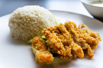Thai fried chicken rice