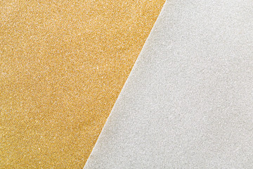 Gold and silver glitter two tone background