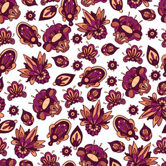 Vector seamless pattern with flowers for prints and backgrounds