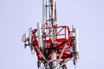 Telecommunication network repeaters, base transceiver station. Tower wireless communication antenna...