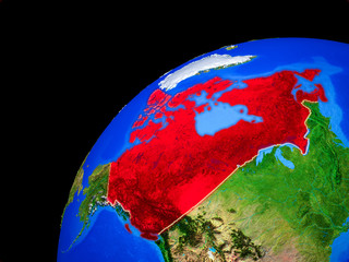Canada from space. Planet Earth with country borders and extremely high detail of planet surface.