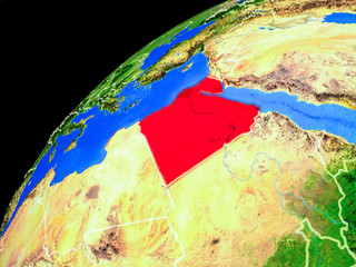 Egypt from space. Planet Earth with country borders and extremely high detail of planet surface.