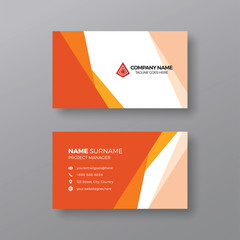 Fototapeta premium Corporate orange business card template