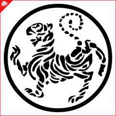 Martial art colored simbol design. Karate emblem.