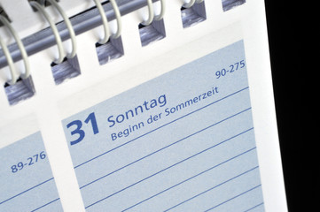 Beginn der Sommerzeit, Uhrenumstellung, 31. März 2019, Sommerzeit, Zeitumstellung, Kalender, Energieeinsparung, Abstimung, Europäische Union