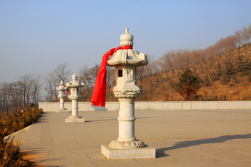 stone carving incense burner in a temple