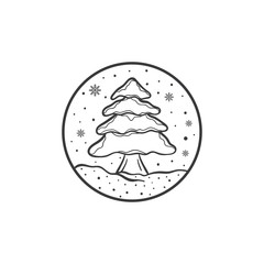 christmas pine tree vector illustration