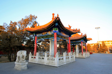 Naklejka premium pavilion of DaZhao Temple in Hohhot city, Inner Mongolia autonomous region, China