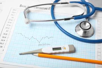 Day to conceive child. Family planning. Ovulation Day in calendar.