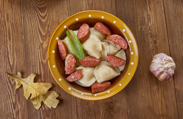 Crockpot Pierogi Casserole with Kielbasa