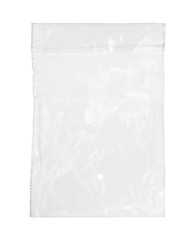 Plastic packaging bag (with clipping path) isolated on white background