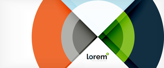 Obraz premium Modern geometric circles abstract background, colorful round shapes with shadow effects