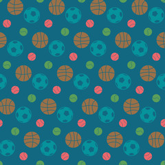 Fototapeta na wymiar vector sports balls seamless pattern