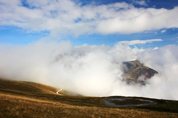 Clouds in the mountains of Monte Baldo, Italy