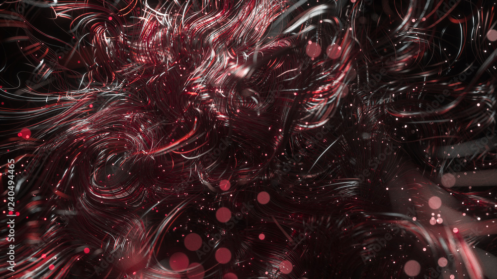 Aufkleber abstract background with swirl metallic lines. wavy wires structure. creative shiny twists. beautifu
