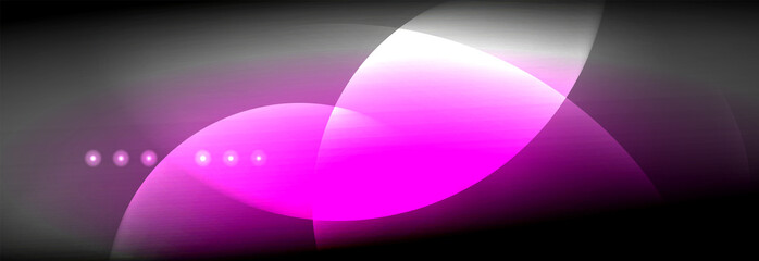 Vector blurred neon glowing circles with flowing and liquid light concept, energy magic fantastic abstract background