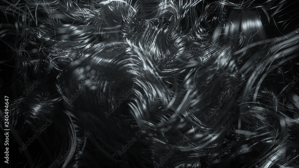 Aufkleber abstract background with swirl metallic lines. wavy wires structure. creative shiny twists. beautifu